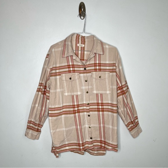 Spell & The Gypsy Basecamp Flannel Musk Cotton Hemp Plaid Button Down Shirt Med - Picture 4 of 11